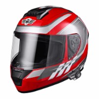 AHR DOT Full Face Motorcycle Helmet Visor Bluetooth 5.0 Headset Intercom Radio L