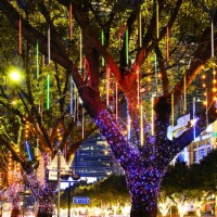 240 LED Meteor Shower Rain String Light 10 Tube RGB Outdoor Garden Xmas Decor