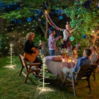 2 Ft Lighted Spiral Christmas Tree Light Warm White 79 LED Outdoor Decor 3 Pack
