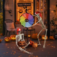 Yescom 5.4' FT Full Body Halloween Skeletons Props Decoration with Movable Joints 2 Pack