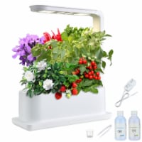 Yescom 3 Pots Hydroponic Growing System Plant Germination Kit with LED Light Indoor Herb