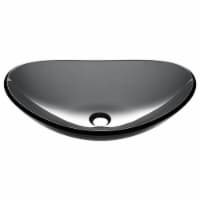 Aquaterior Oval Tempered Glass Vessel Sink Vanity Above Counter Top Mount Basin