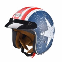 AHR Run-O5 Retro 3/4 Open Face Motorcycle Helmet Snap on Sun Shield Visor XXL
