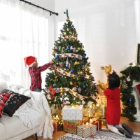 Yescom 7.5 Ft Artificial Christmas Tree Hinged Metal Stand W/1000 Branch Tips, For Home Party