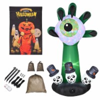 Halloween Inflatable Monster Hand with Eyeball & Garden Flag Kit Garden Decor