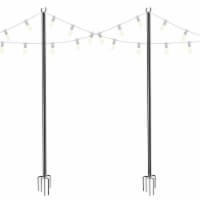 10 Ft String Light Pole Outdoor Metal Pole Aluminum Patio Backyard Party 2 Pack
