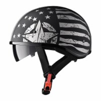AHR Half Face Motorcycle Helmet Sun Visor DOT Approved Bike Chopper Cruiser