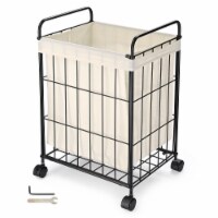 Laundry Hamper with Wheels Clothes Storage Bin Rolling Cart Industrial Style