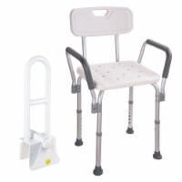 Medical Shower Chair Bath Adjustable Seat with Bathtub Grab Bar for Elderly Home