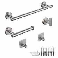 Aquaterior 5-Piece Bathroom Hardware Set Wall Mount Towel Bar Toilet Paper Holder Robe Hook