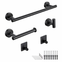 Aquaterior 5-Piece Bathroom Hardware Set Stainless Steel Towel Bar Toilet Paper Holder Hook