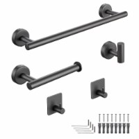Aquaterior 5-Piece Bathroom Hardware Set Wall Mount 15 Towel Bar Toilet Paper Holder Hook