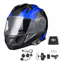 AHR Motorcycle Flip up Full Face DOT Helmet Bluetooth 5.0 Headset Visor Set XXL