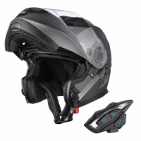 AHR Motorcycle Flip up Full Face Helmet Bluetooth 5.2 Headset DOT Dual Visor S