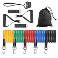 Yescom 5 Tubes Resistance Bands Set Exercise Workout Stackable 100Lbs Ankle Strap Home