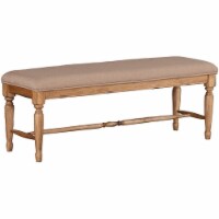 A-America Bennett Fabric Upholstered Solid Wood Dining Bench in Smoky Quartz