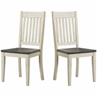 A-America Huron Slatback Dining Side Chair in Cocoa and Chalk (Set of 2)