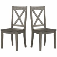 A-America Huron X-Back Dining Side Chair in Distressed Gray (Set of 2)