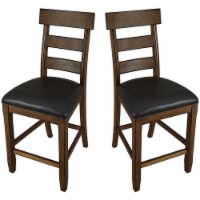 A-America Ozark 24  Ladderback Counter Stool in Pecan (Set of 2)