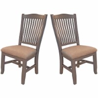A-America Port Townsend Wood Slatback Dining Side Chair in Gull Gray (Set of 2)