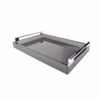 R16 Home Furniture LTH01-SB Smoke Tray with Silver Handles & Smokey Black