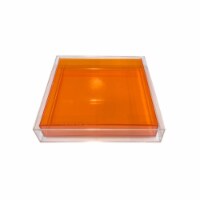 R16 Home LECT-ORANGE Encased Lucite Tray, Orange