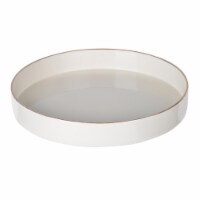 R16 Home 42537-WHIT Glossy White & Gold Trim Mimosa Tray