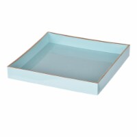 R16 Home 42539-TURQ Lovely Mimosa Blue Square Tray