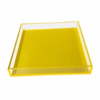 R16 Home AVT01-YLLW Neon Yellow Square Lucite Tray