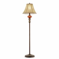 62 H Gold Amber Floor Lamp