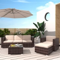Kumo Outdoor Sectional 4-Piece Patio Furniture All Weather Wicker Furniture Sofa Couch Set