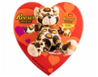 Reese's Valentine's Miniature Peanut Butter Cups Candy Heart Box with Leopard Plush Perspective: Main