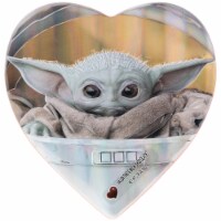 Star Wars The Mandalorian Large Heart Tin with Chocolate Valentine Candy Perspective: Main