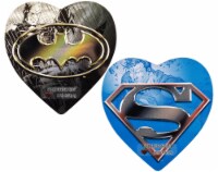 Warner Bros™ Batman/Superman Caramel Filled Chocolate Valentine's Candy Heart Perspective: Main
