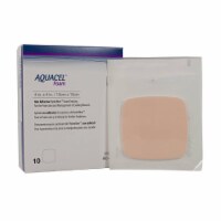 Aquacel Foam Dressing 4 x 4 Square No Border Waterproof Film Backing 420633 10 per Box