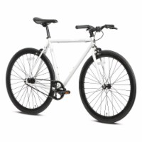 AVASTA 700C 50 In Single Speed Loop Fixed Gear Urban Commuter Fixie Bike, White