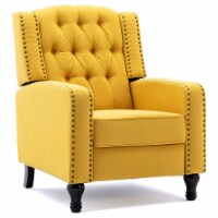 Vicluke Mid Century Modern Tufted Push Back Recliner with Modern Legs, Yellow
