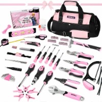 SHALL 246-Piece Ladies Home Hand Tool Set Kit with Bag and Multiple Tools, Pink