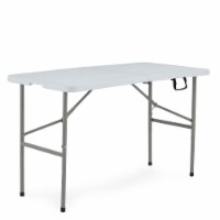 JOMEED 4 Foot Portable Folding Multipurpose Utility Picnic Event Table, White