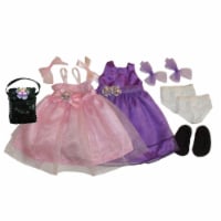 Get Ready 1322 Kids Doll Clothes- 2 Princess Dresses and Accessories