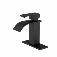 Black Single lever waterfall bathroom sink faucet