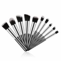 Mini Travel Makeup Brush Set-10pcs Soft Nylon Bristle Blush Loose Powder Eyeshadow Black