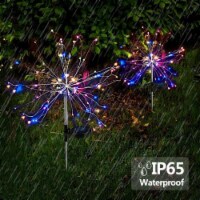 2Pack 150LED Garden Firework Lights 50 Copper Wires String Landscape Lamp Colorful 105LED