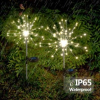 2Pack 150LED Garden Firework Lights 50 Copper Wires String Landscape Lamp Warm White 150LED