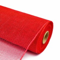 10 x 10 Yds Deco Poly Mesh Ribbon Christmas Halloween Holiday Decor Ribbon Red