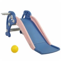 3 in 1 Kids Climber and Slide, Toddler Play Set with Basketball Hoop and Ball, Indoor Outdoor