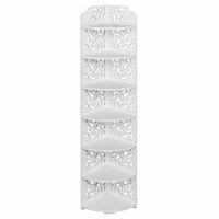 7-Tier Modular Cut-Out Quarter-Circle Wood-Plastic Composite Corner Shelf Storage Shelves