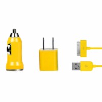 32pin USB Car Charger USB Wall Charger USB Cable Compatible with iPhone4 4S Yellow