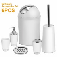 Bathroom Accessories Set 6 Pcs Bathroom Set Ensemble Complete Soap Dispenser Toothbrush