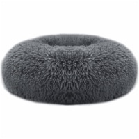 Pet Dog Bed Soft Warm Fleece Puppy Cat Bed Dog Cozy Nest Sofa Bed Cushion L Size Dark Gray L